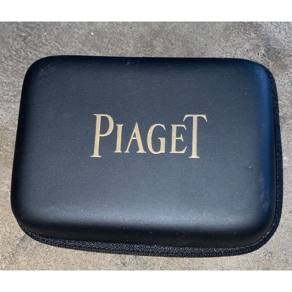 Authentic Piaget Black Zippered Watch Travel Case Luxury Jewelry Storage Box